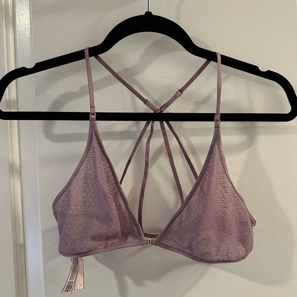 Victoria's Secret Triangle Bralette in Lilac Lace
